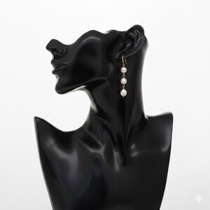 Brand New Genuine 18K Gold over vintage Brass | Natural Baroque Pearls Earrings